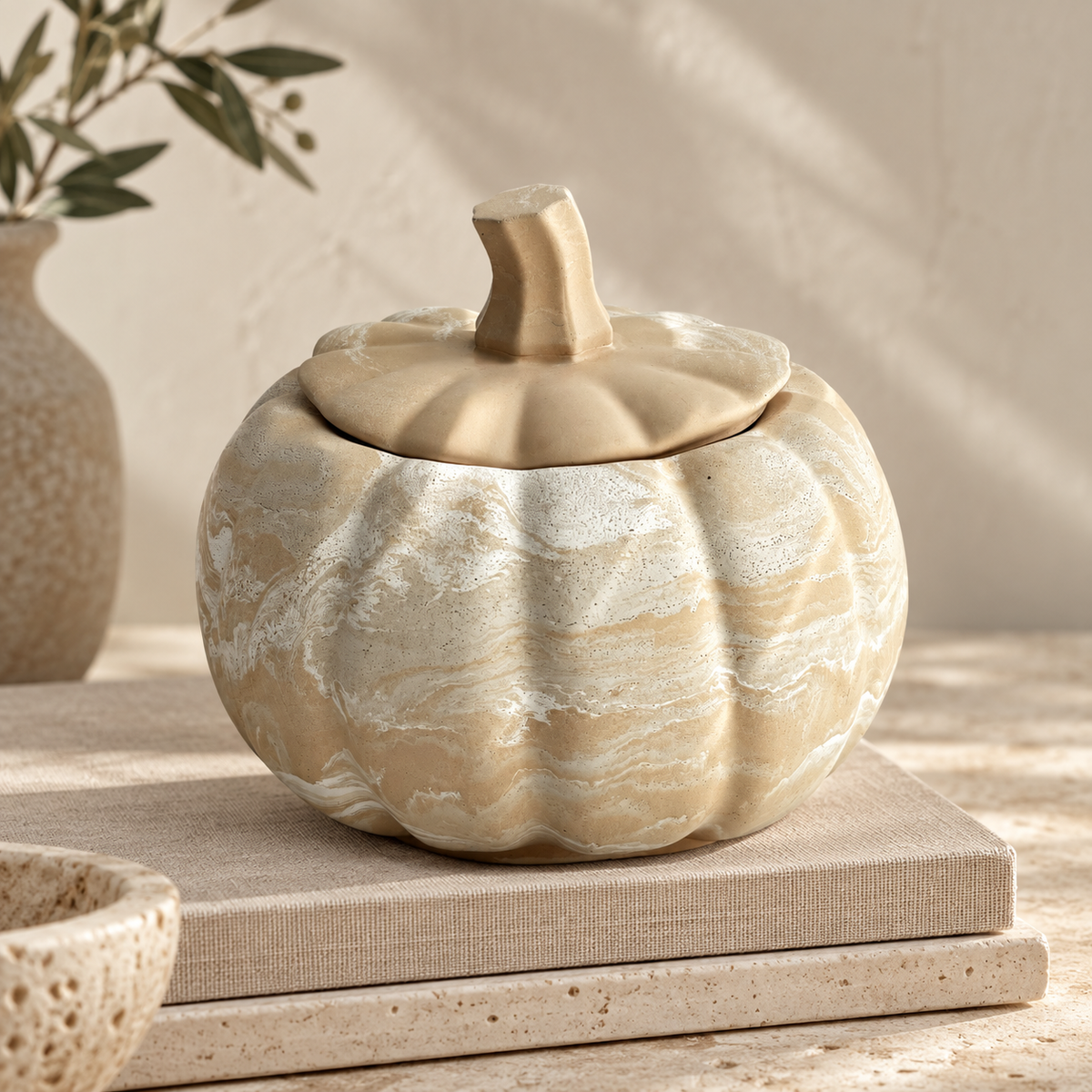 Pumpkin Concrete Candle