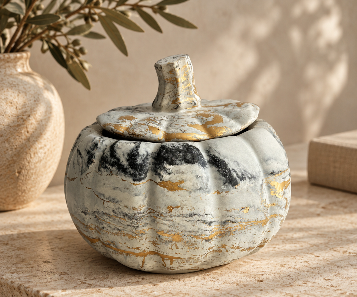 Pumpkin Concrete Candle