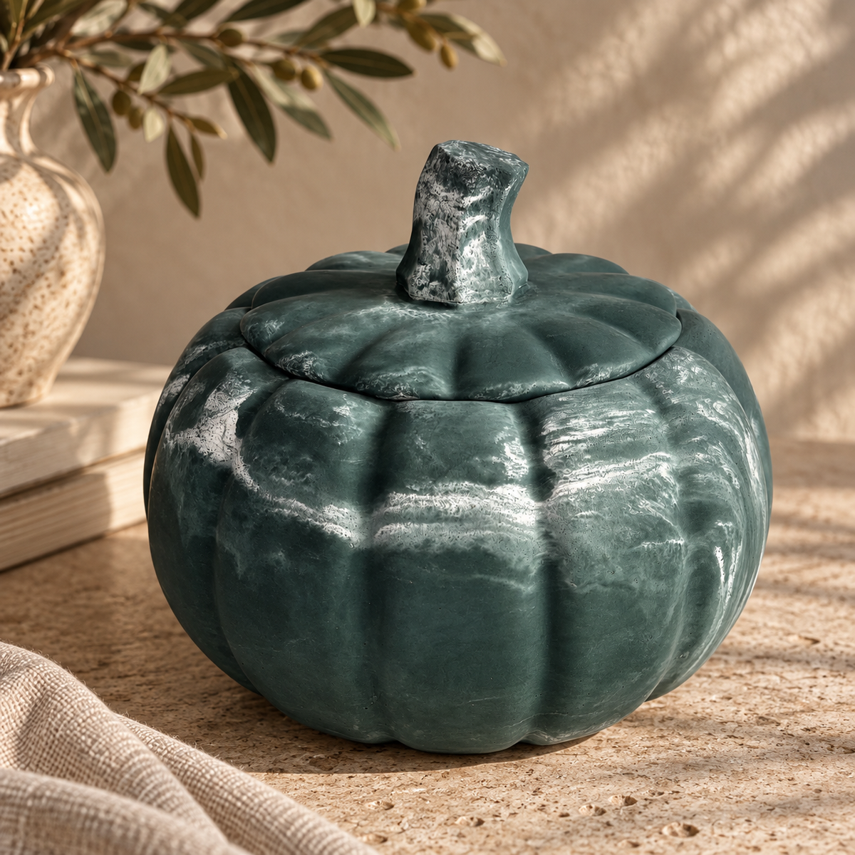 Pumpkin Concrete Candle