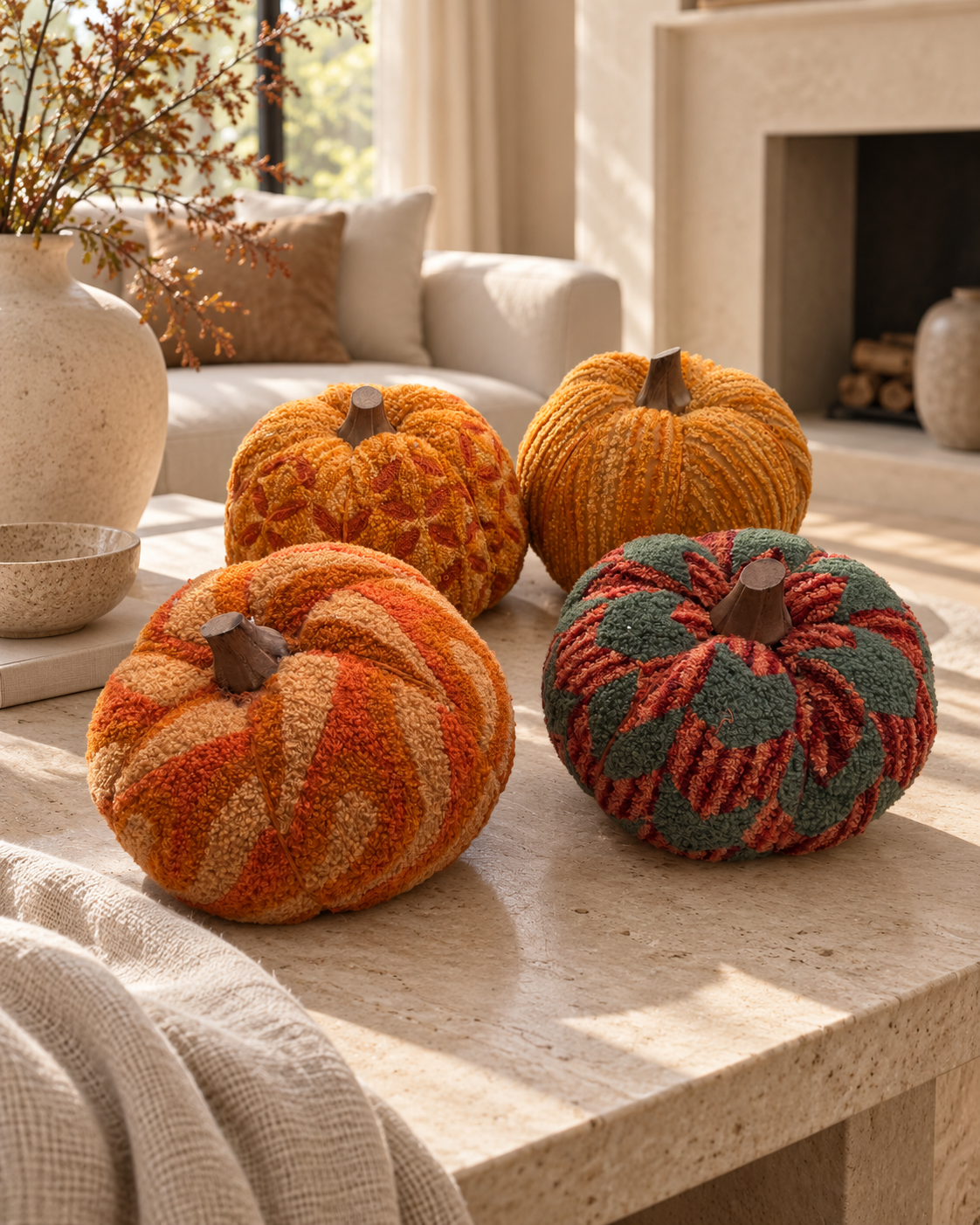 Textured Fabric Pumpkin