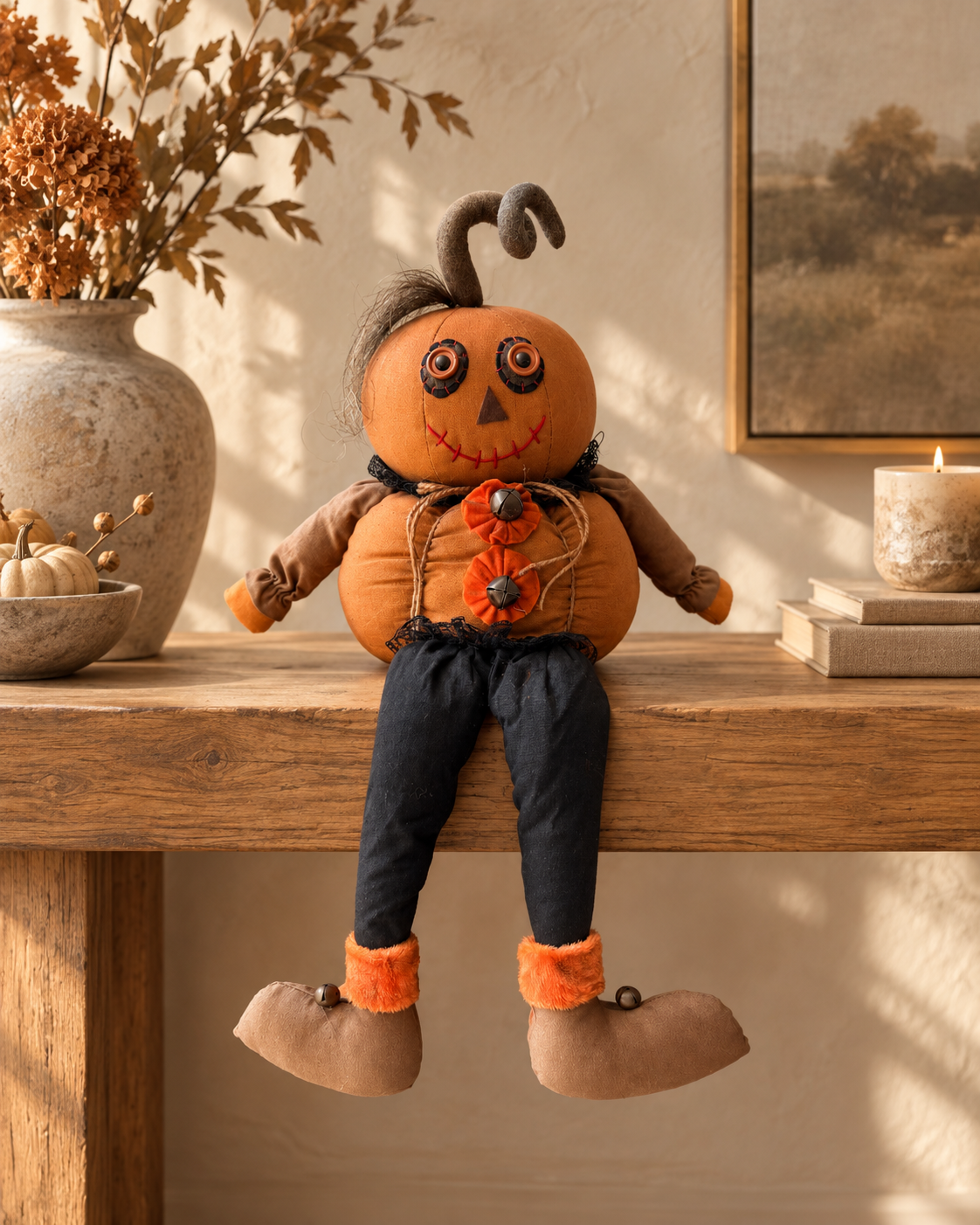 Rustic Canvas Halloween Figurine