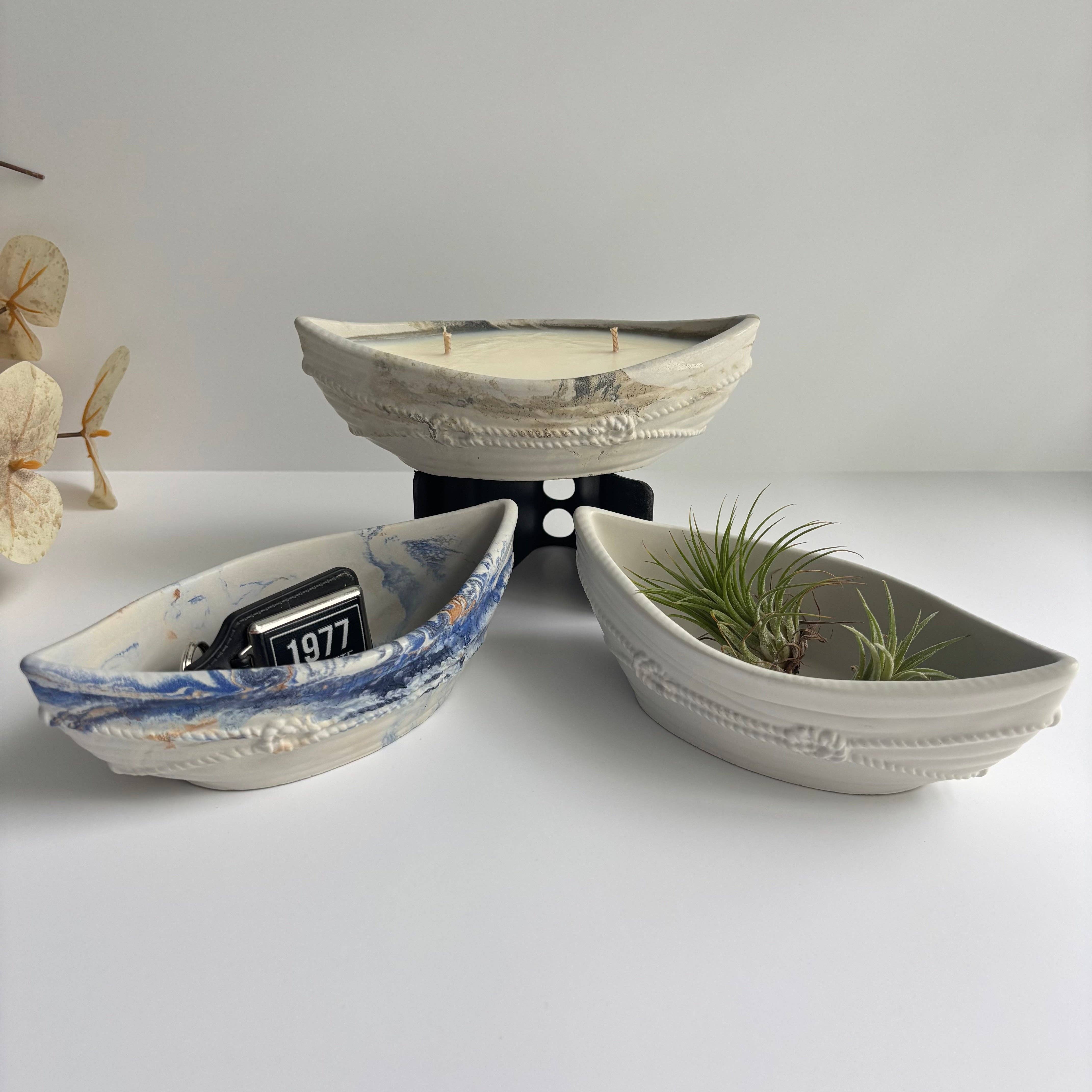 Naus Concrete Boat Candle
