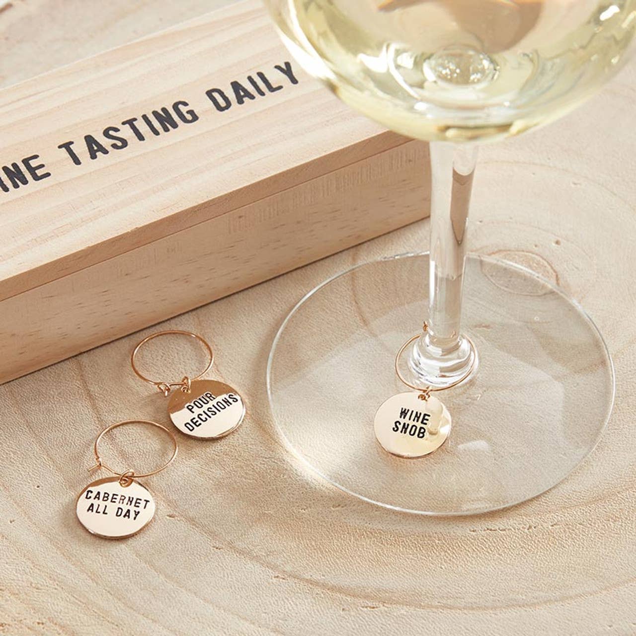 Gold Wine Charms in Box