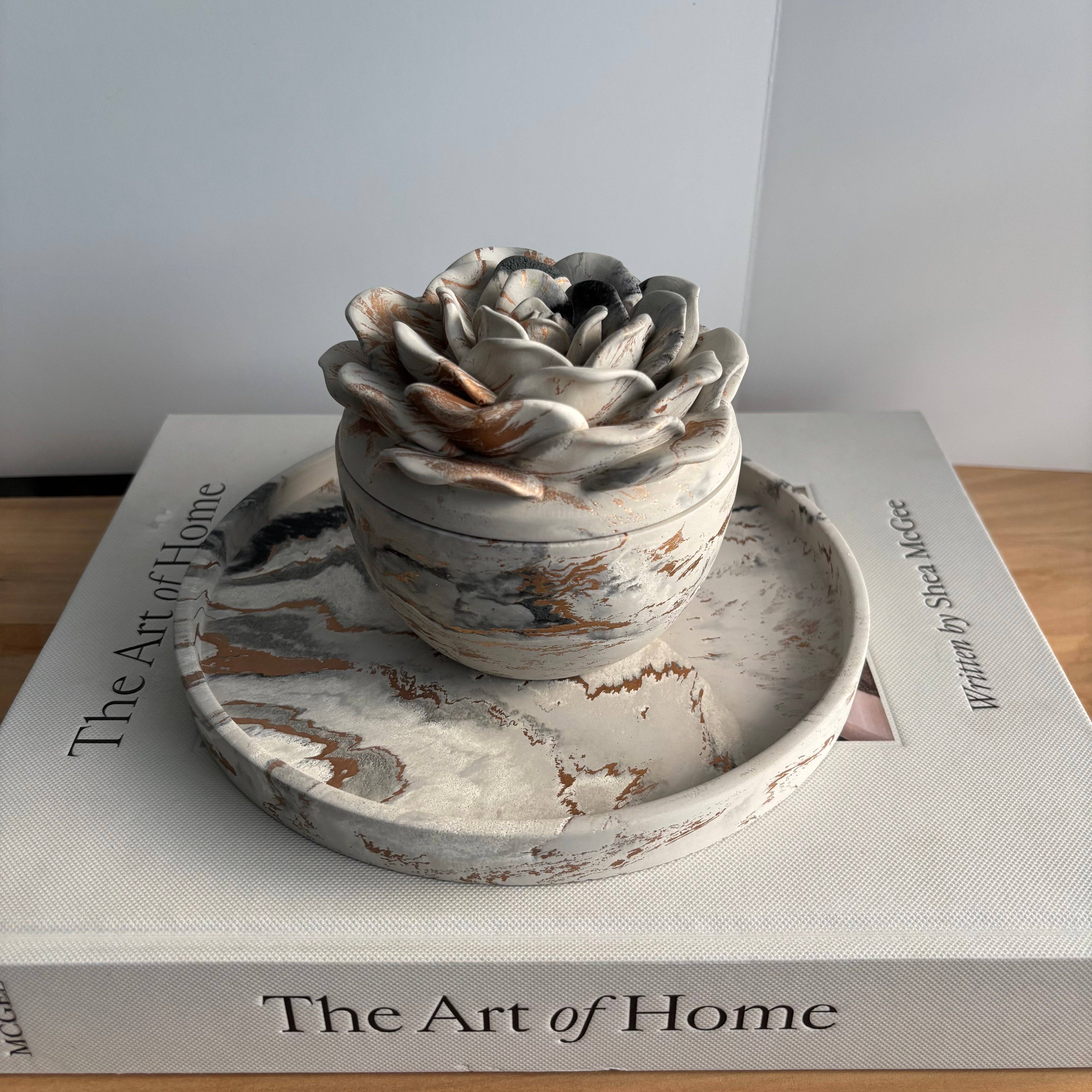 Bloomstone Rose Concrete Candle
