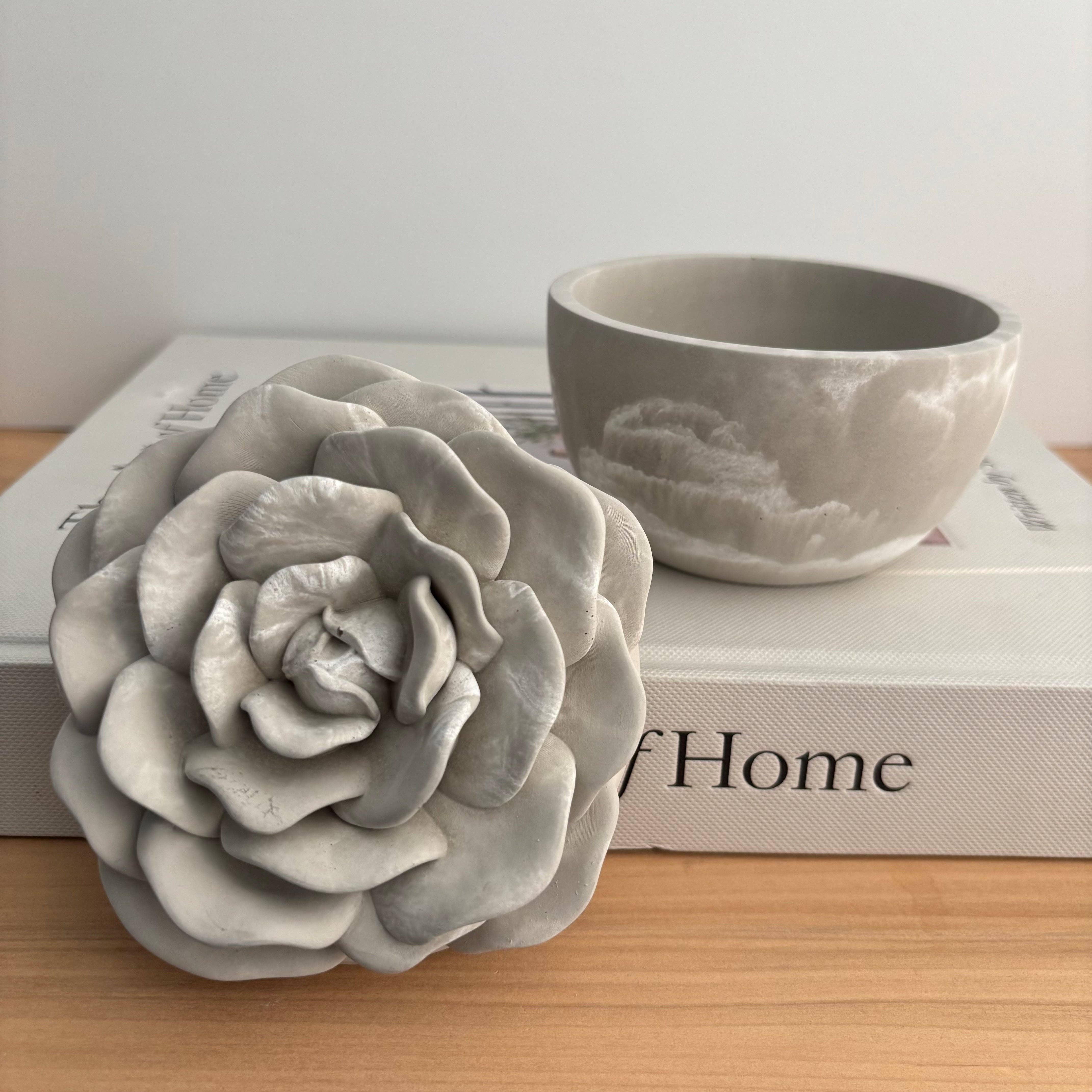 Bloomstone Rose Concrete Candle