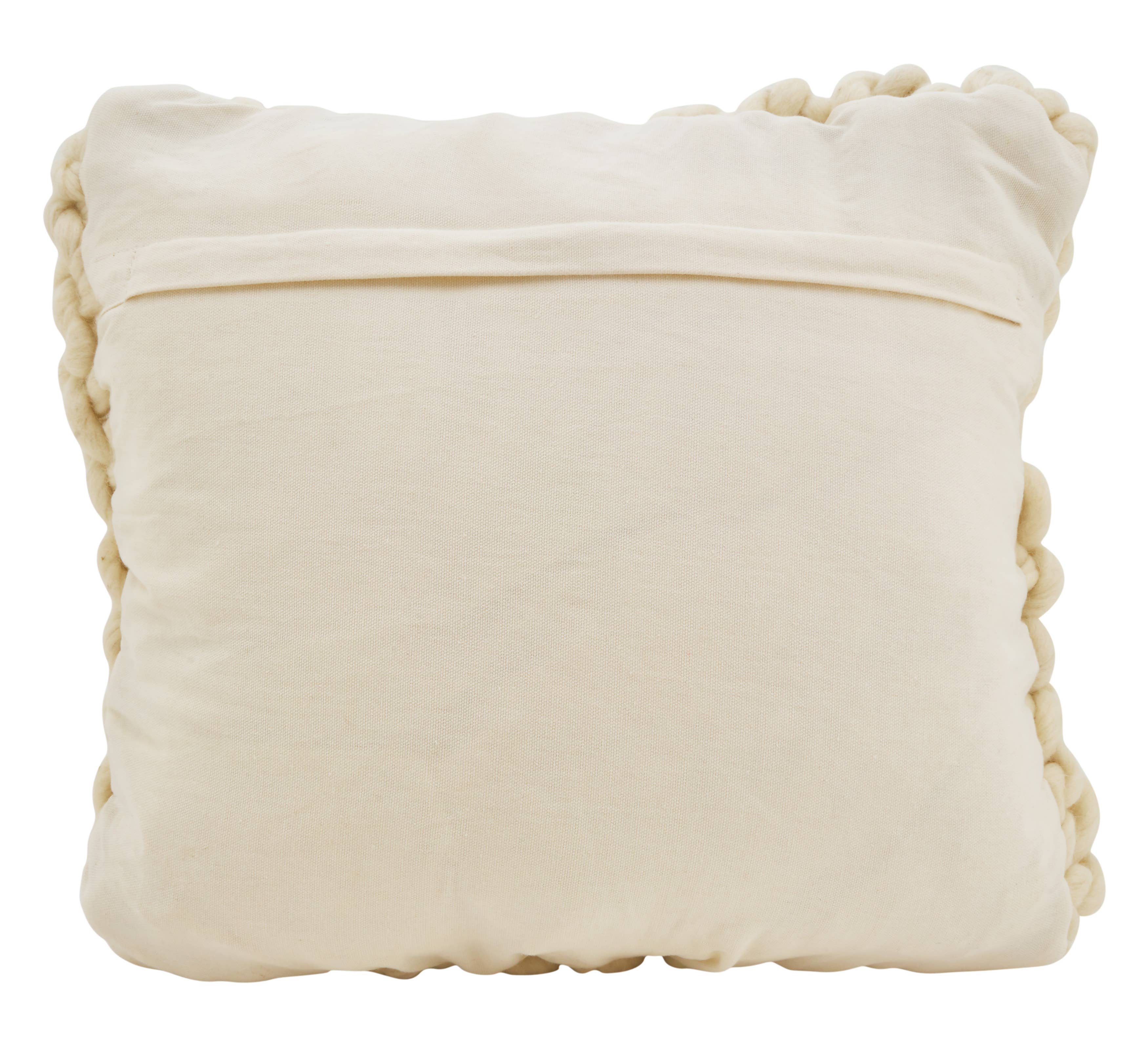 Chunky Cable Knit Wool Throw Pillow