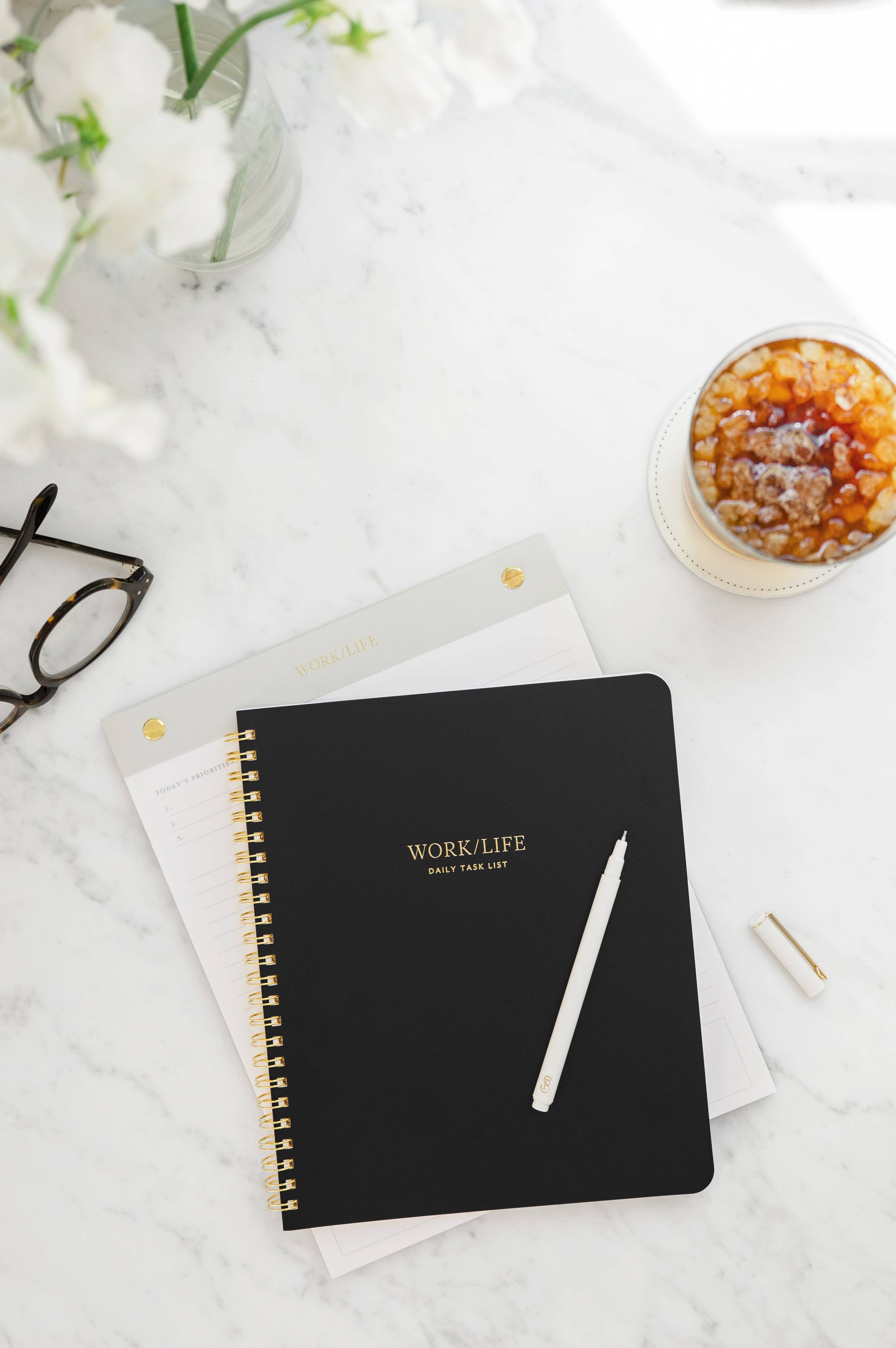 Black Work/Life Spiral Notebook