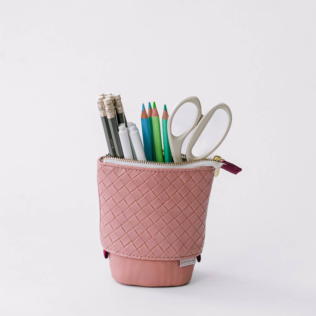 Luxe Standing Pencil Pouch | Blush Pink