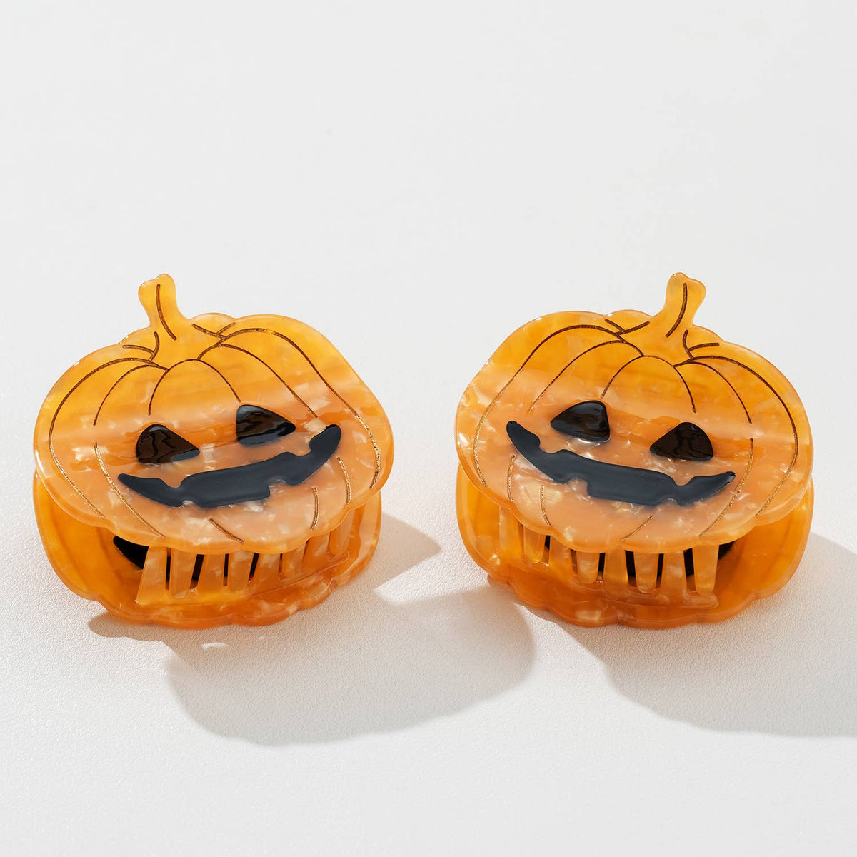 Jack O'Lantern Pumpkin Hair Claw Clip