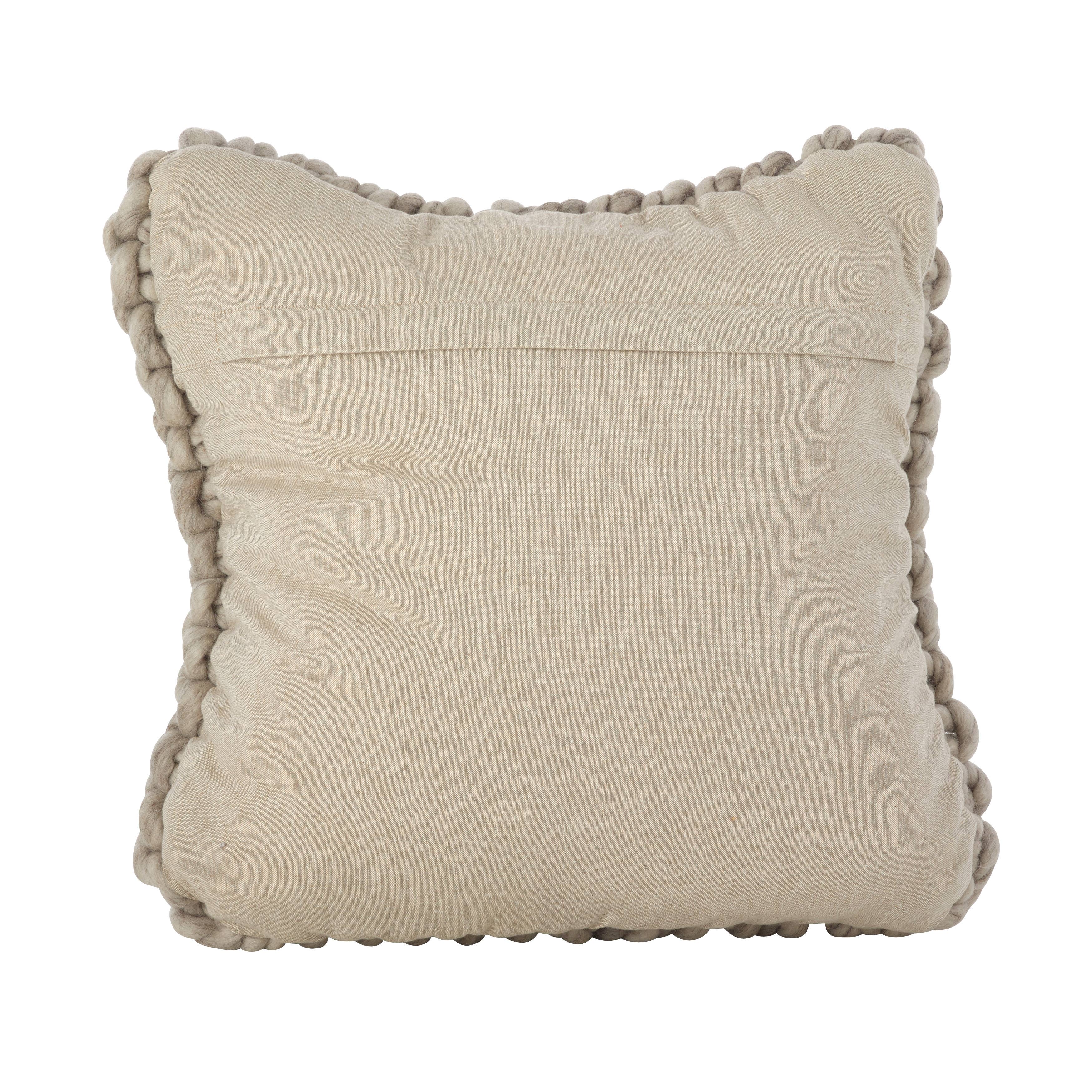 Chunky Cable Knit Wool Throw Pillow