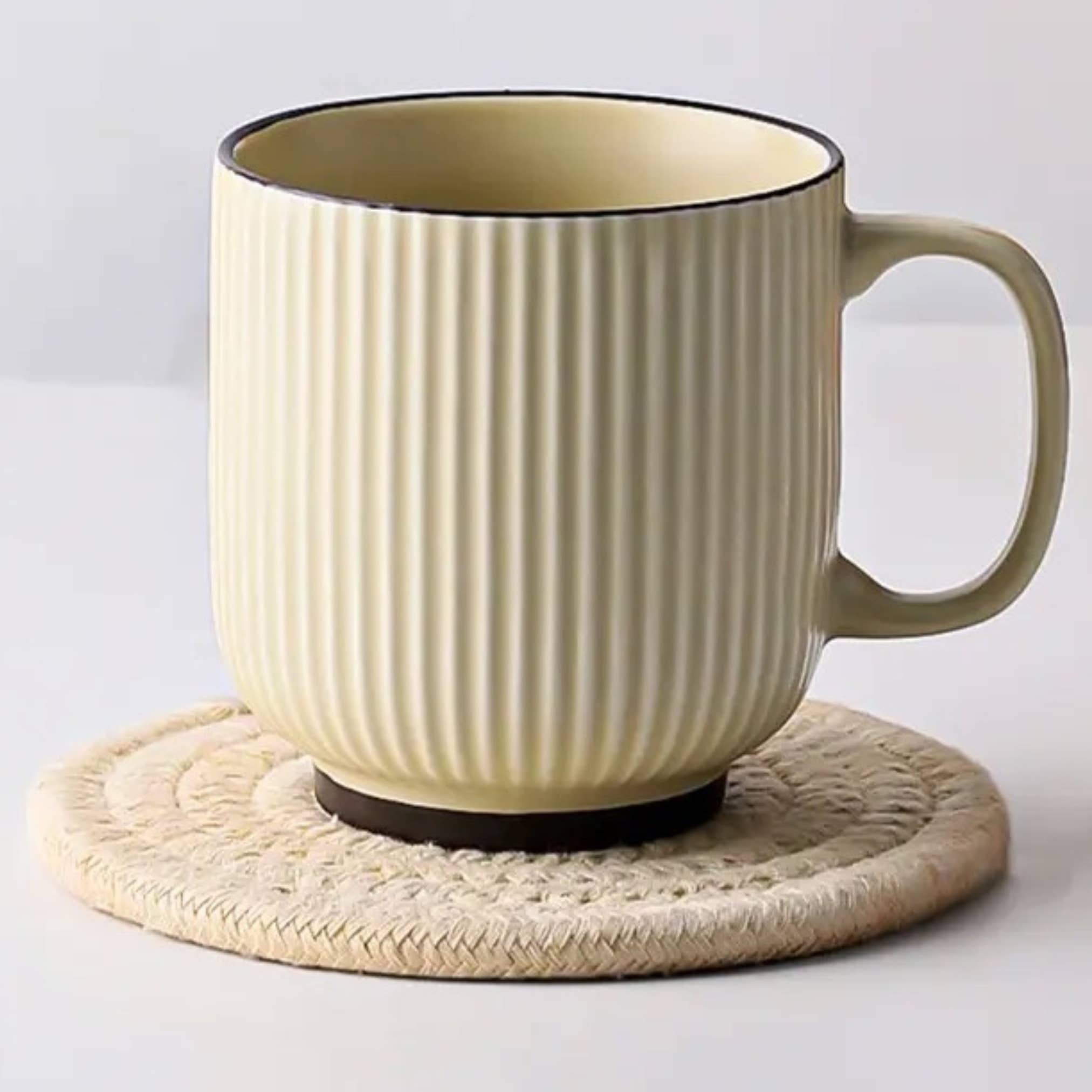 Ribbed Ceramic Coffee Mug