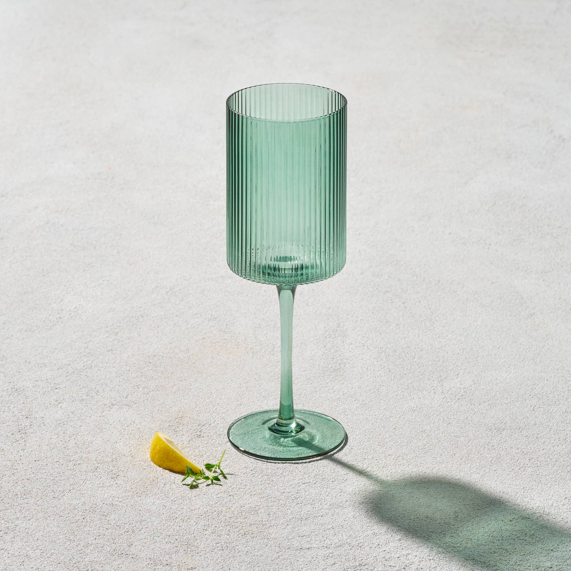 Malibu Ribbed Glassware | Green Collection