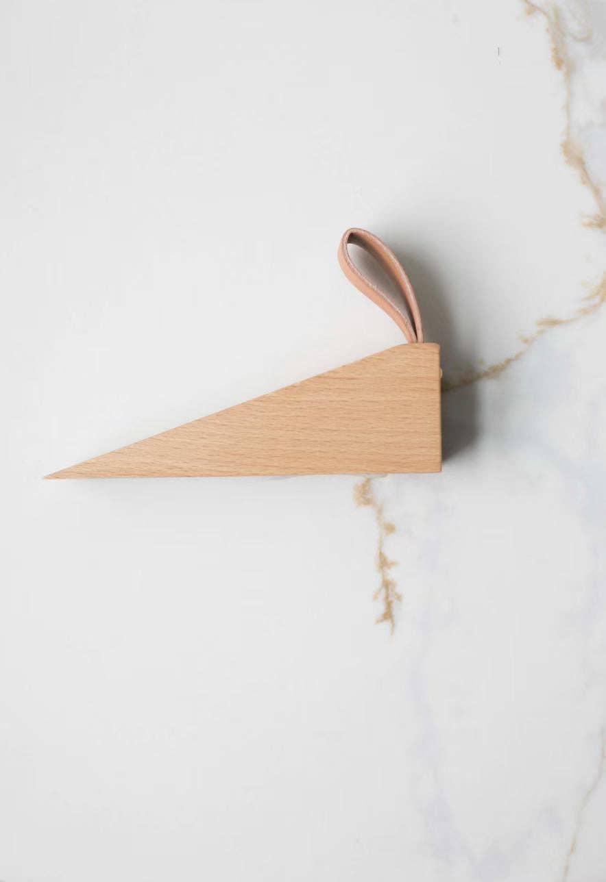 Leather & Wood Door Stopper