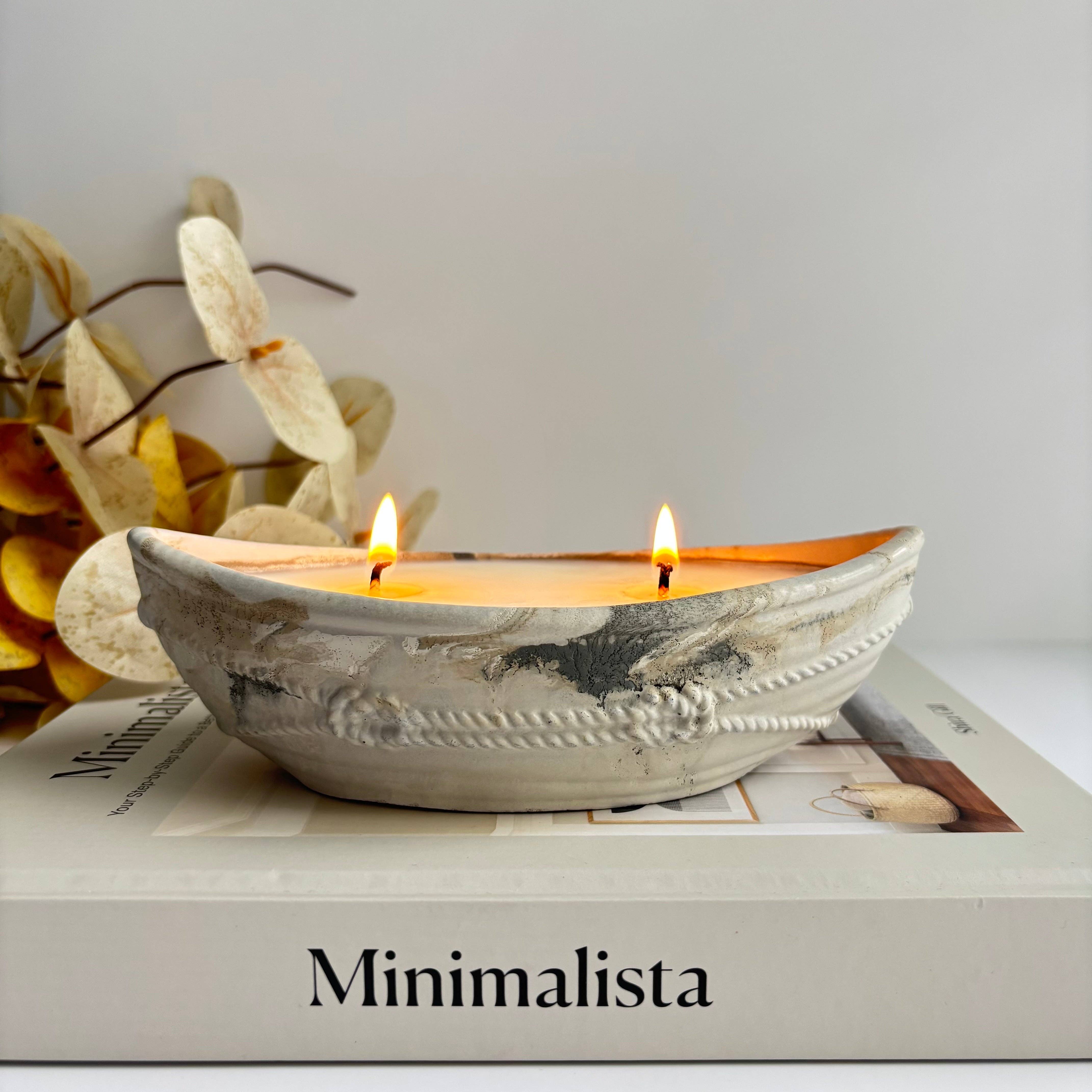 Naus Concrete Boat Candle