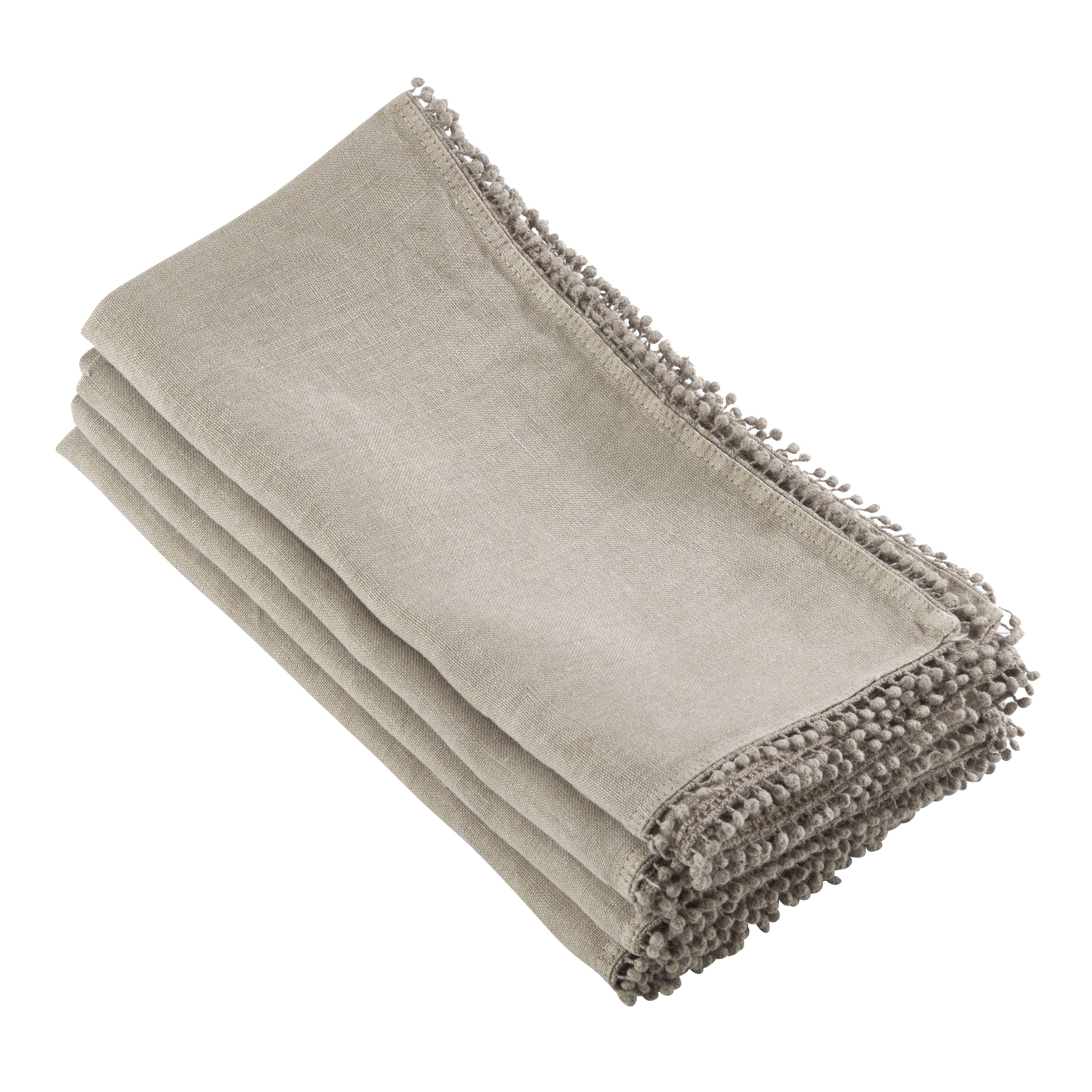 Pompom Border Linen Napkin